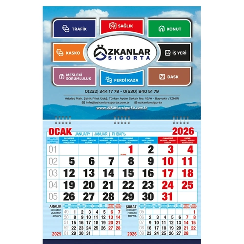 Ekonomik Küçük Boy Gemici Takvim